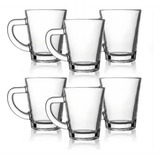 Jogo C 6 Xícaras De Vidro Para Café Chá 70 Ml Cappuccino Nf