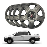 Jogo Calota Aro 14 Fiat Strada 2013 2014 2015 2016 Até 2020