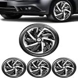 Jogo Calota Esportiva Nitro Preto/prata Aro 14 Volks Gol G2 G3 G4 G5 G6 G7 Up Fox Voyage Parati Saveiro Bora Polo Spacefox