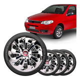 Jogo Calota Esportiva Velox Cromada Aro 14 Fiat Palio Uno