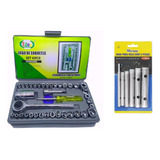 Jogo Chave De Vela 5 Pçs Kit Chave Catraca E Soquete