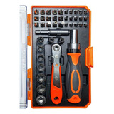 Jogo Chave Fenda Catracada Bits Soquetes Sextavado Kit 41 Pç