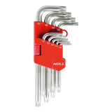 Jogo Chave Torx Com Furo Torque Tork Curta 9 Peças T10 t50