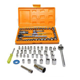 Jogo Chaves Soquete C Catraca Reversível Kit 40 Pç Maleta