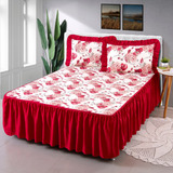 Jogo Colcha Floral Cobre Leito Queen 2 Porta Travesseiros