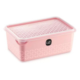 Jogo Com 3 Potes Multiuso Com Tampa 1 Litro Rosa Cozinha