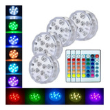 Jogo Com 4 Luzes Led Rgb Piscina Controle Sem Fio Ventosa