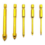 Jogo Com 5 Brocas De Videa Vidro Ceramica 3 4 6 8 E 10mm
