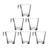 Jogo Com 6 Xícaras Para Cafe Expresso Vidro 80ml Sem Pires