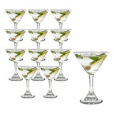Jogo Conjunto 12 Taças Martini De Vidro 274ml Casa Linda