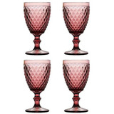 Jogo Conjunto 4 Taças Vidro P Agua Suco Vinho Lyor