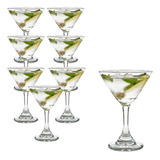 Jogo Conjunto 8 Taças Martini De Vidro 266ml Casa Linda