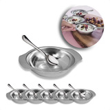 Jogo Conjunto De Sobremesa 48 Peças Inox Potes Doces Bolos