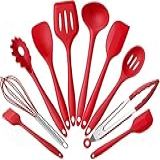 Jogo Conjunto Kit De Utensílios Silicone Inox 10 Peças Para Cozinha