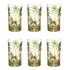 Jogo Copo 6 Und Palm Tree Coqueiro Wolff Cristal 360 Ml Cor Transparente E Verde