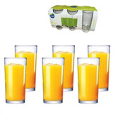 Jogo Copo Cylinder Agua E Suco Vidro 300ml 6 Unidades