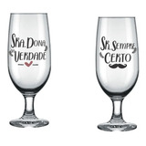 Jogo Copo Tacas Cerveja Vidro 300ml Conjunto 2 Peças Premium