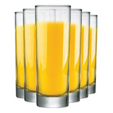 Jogo Copos Água Suco Vidro Conjunto Tubo 300ml Kit 6 Peças