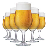 Jogo Copos Taças Cerveja Vidro Conjunto Kit 6 Peças