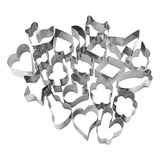 Jogo Cortador Petit Four inox Pacote 20 Pç Inox Biscoito