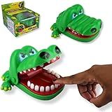 Jogo Crocodilo Morde Dedo Infantil De Mesa Brinquedo Jacaré Dentista Pegadinha Presente Para Crianças Cor Verde 15 7cm Tamanho Grande Linha Premium