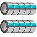 Jogo De 10 Fitas Auto Adesiva Metalizada Para Emenda De Manta Térmica 48mmx50m Aluminizada Refletiva Colante Rolo Vedação Tubos Calhas Rufos Telhado Ar Condicionado Dutos Ventilação Vidros Plásticos