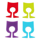 Jogo De 12 Marcadores Para Taças De Silicone Coloridos