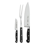 Jogo De 3 Facas Churrasco Century Preto Tramontina 24099038