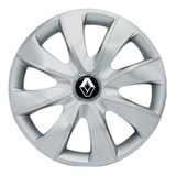 Jogo De 4 Calotas Esportivas Prime Prata Aro 13 Renault Clio