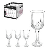 Jogo De 4 Taças Diamante Vidro 247ml Cor Unica