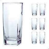Jogo De 6 Copos De Vidro Alto 320ml Quadrado Suco Agua Ms Variedades E Utilidades
