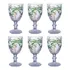 Jogo De 6 Taças Para Água Vinho 300ml Palm Tree Ke Home Cor Transparente Com Detalhes Verde