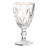 Jogo De 6 Taças Para Licor 50ml Borda Dourada Diamond Lyor Cor Transparente Com Borda Dourada