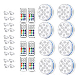 Jogo De 8 Luzes Led Rgb Piscina Controle Sem Fio Ventosa