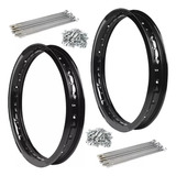 Jogo De Aro Preto Raio Cromado 4mm Bros 125 Bros 150 160