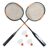 Jogo De Badminton Completo Com 2 Raquetes 3 Petecas E Bolsa