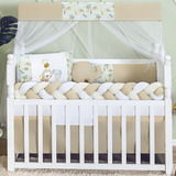 Jogo De Berço Slim Com Trança Menino Bebe Safari Verde Casa Laura Enxovais