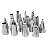 Jogo De Bicos De Confeitar Aço Inox 16 Peças