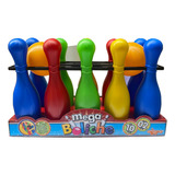 Jogo De Boliche Brinquedo Infantil C 10pinos 2 Bolas 30cm Liso