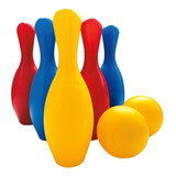 Jogo De Boliche Brinquedo Infantil C 6 Pinos 2 Bolas 29cm