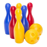 Jogo De Boliche Infantil Brinquedo 6 Pinos 28cm 2 Bolas