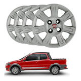 Jogo De Calota Aro 14 Fiat Strada Trekking 2014 Emblema