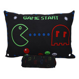 Jogo De Cama Solteiro Com Elástico 2 Pçs Pac Pac Man Gamer