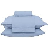Jogo De Cama Solteiro Percal 180 Fios Buddemeyer Basic Percalle 100 Algodão Penteado Azul 3 Peças