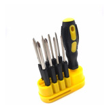 Jogo De Chave Fenda Phillips 9 Peças Estojo Kit