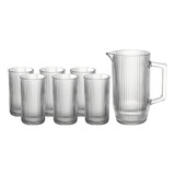 Jogo De Copos 420ml E Jarra Em Vidro 1 2l Graffiato 7 Peças