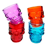 Jogo De Copos Shot Caveira Colorido 4 Pçs 42ml S16000b Milk Cor Color