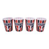 Jogo De Copos Time São Paulo Licenciado 4 Unidades 400 Ml Cor Vermelho