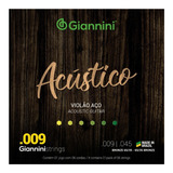 Jogo De Cordas Para Violão Série Acústico Aço 0 09 Giannini