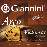 Jogo De Cordas Para Violino Giannini 4 4 Encordoamento